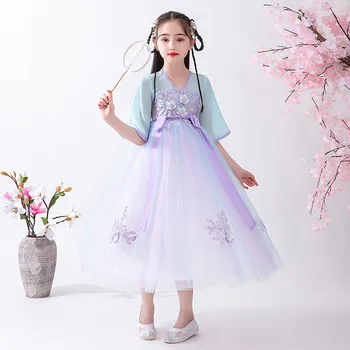 

Elegant Girls Chiffon Hanfu Children Chinese Style Dress Kids Summer Clothing Fairy Birthday Princess Dress Baby Cosplay Costume