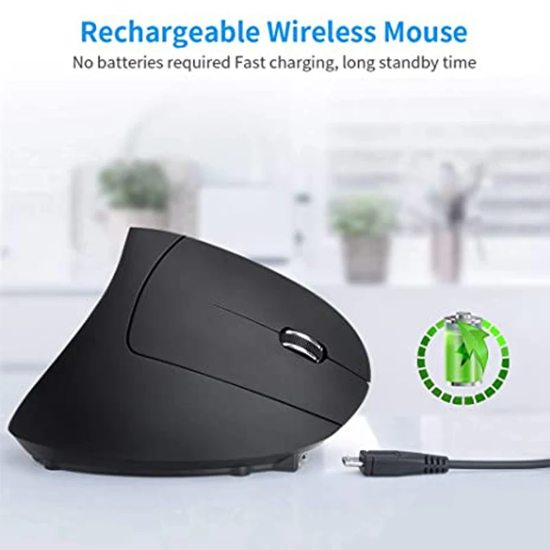 Кнопочная игровая мышь для компьютера ноутбука беспроводная Вертикальная