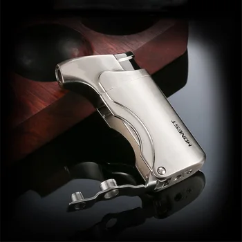 

New Pocket Cigar Lighter Butane Gas Windproof Flame Jet Torch Lighters Metal Smoking Cigarette Lighter Cigar Punch Cutter