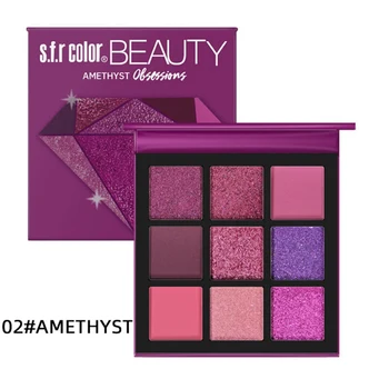 

9 Colors Eyeshadow Palette Long Lasting Waterproof Sweatprrof Beauty Makeup Shinny Eye Shadow Cosmetic Tools-*