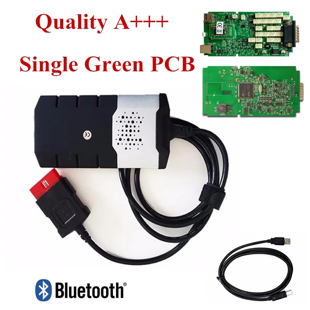 Одиночная зеленая плата pcb с bluetooth obd obd2 диагностический для delphis autocome vd ds150e cdp автомобиля и грузовика obdii сканер