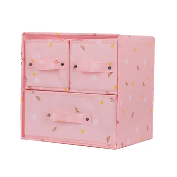 

Saving Space Home Bits Office Bobs Cosmetics Collapsible Containers Table Jewelry Organiser Storage Box Oxford Cloth 3 Drawer