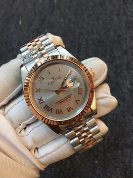 

Luxury Brand New Eta2813 Automatic Mechanical Men Datejust Stainless Steel Sapphire Silver Rose Gold Diamond Rome Watch 41mm