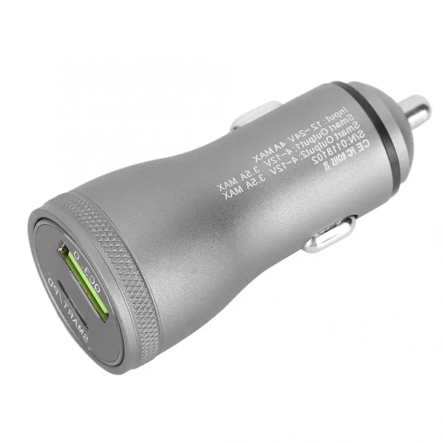 Автомобильное мини зарядное устройство со светодиодной подсветкой и двумя USB