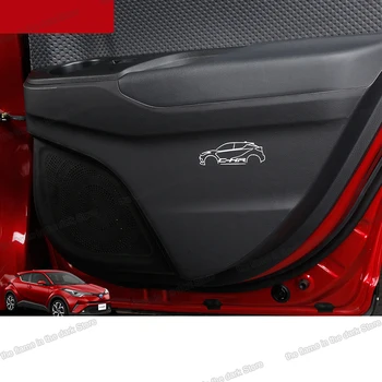 

lsrtw2017 fiber leather car door anti-kick mat for toyota 2017 2018 2019 2020 chr carbon fiber c-hr accessories carpet