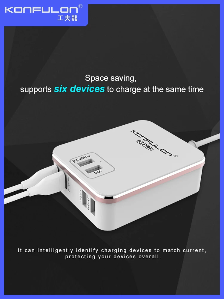 Высокое качество Быстрая зарядка QC3.0 универсальное 6USB мобильное зарядное устройство Быстрая зарядка настенное зарядное устройство для iPhone samsung Xiaomi C29
