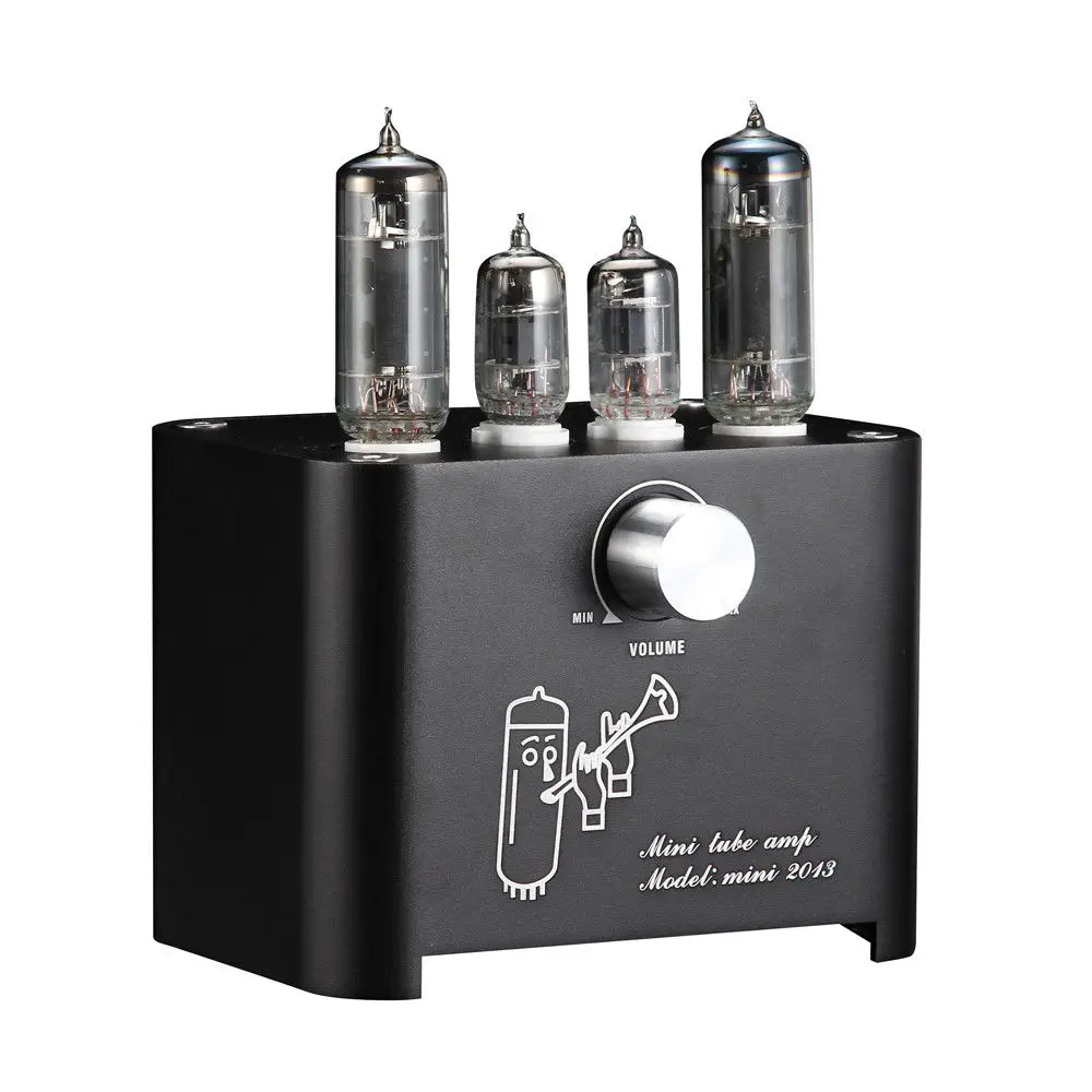 Nobsound APPJ Mini 6J1+ 6P1 вакуумный ламповый усилитель стерео HiFi Настольный усилитель мощности 3 Вт* 2 - Цвет: Черный