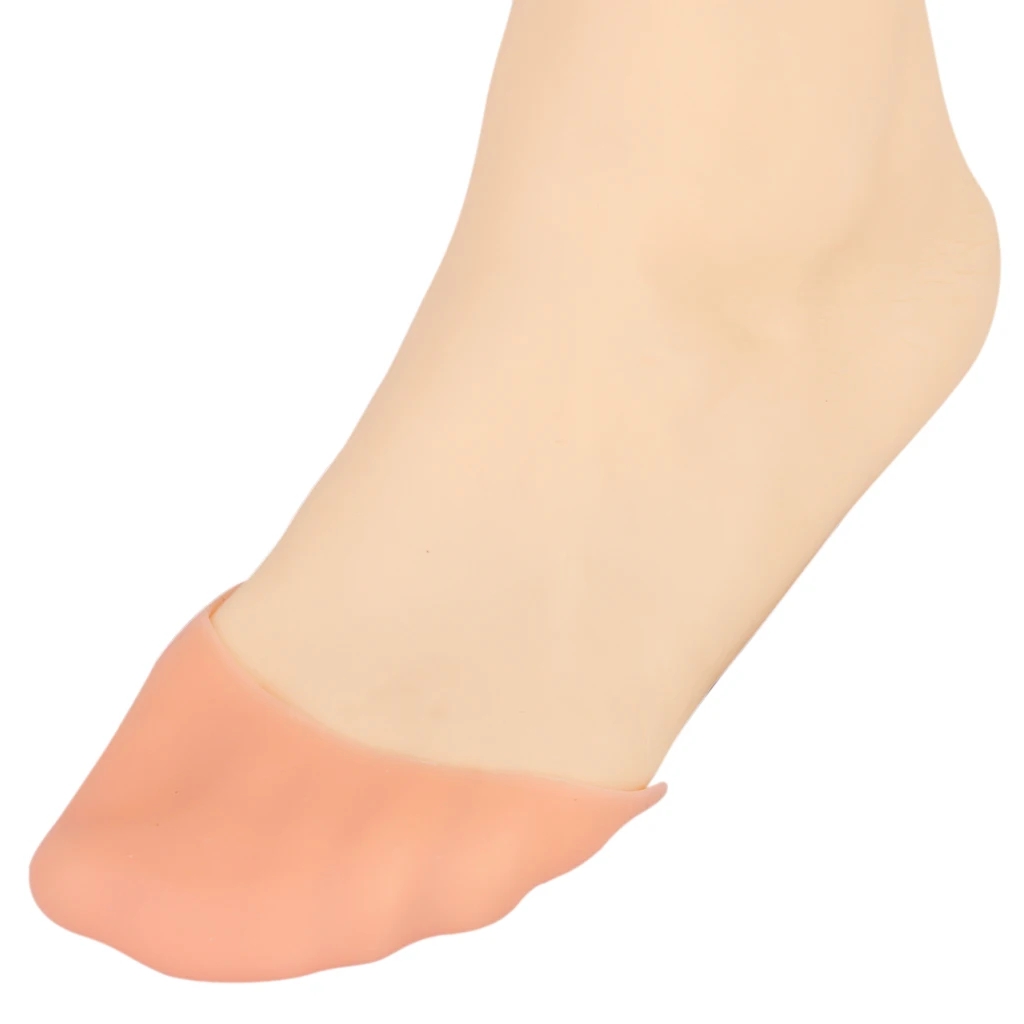 2 Pairs  Light Pink Soft Silicone Gel Pointe Ballet Dance Toe Caps Pads Toe Protector