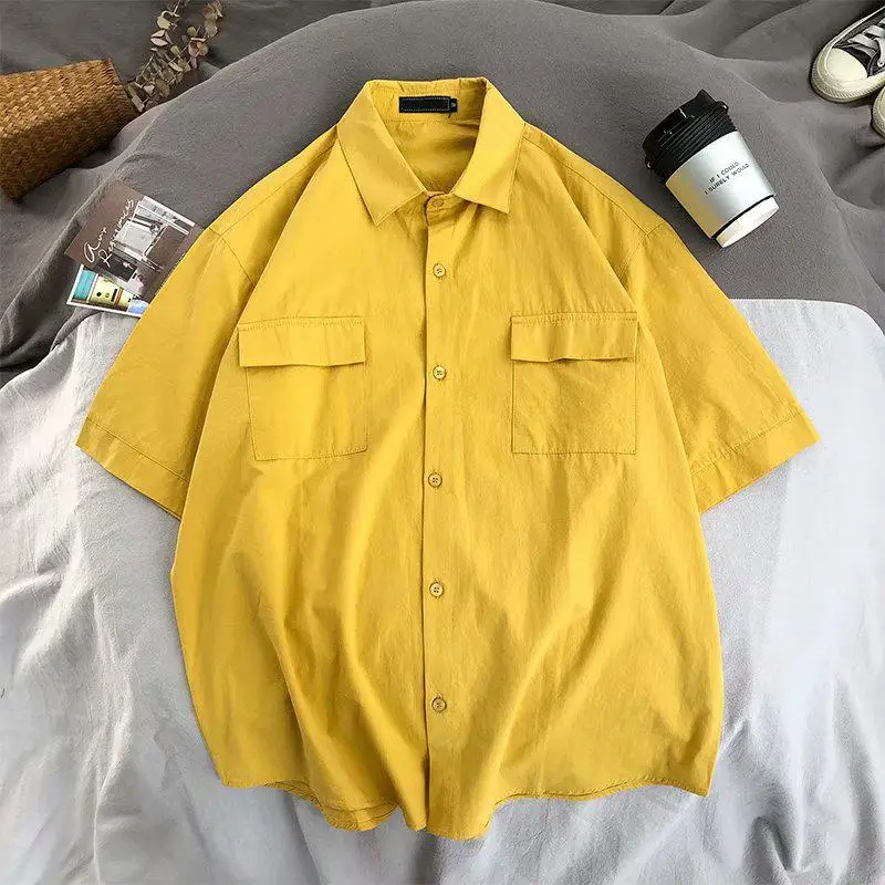 Men Cargo Shirt Fashion Casual Shirt 