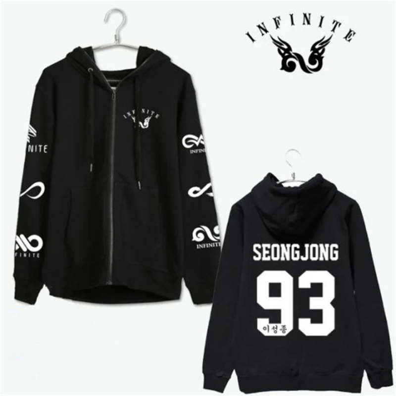 Mainlead KPOP бесконечная Поддержка унисекс Толстовка Sunggyu Hoya Woo Hyun L толстовка на молнии
