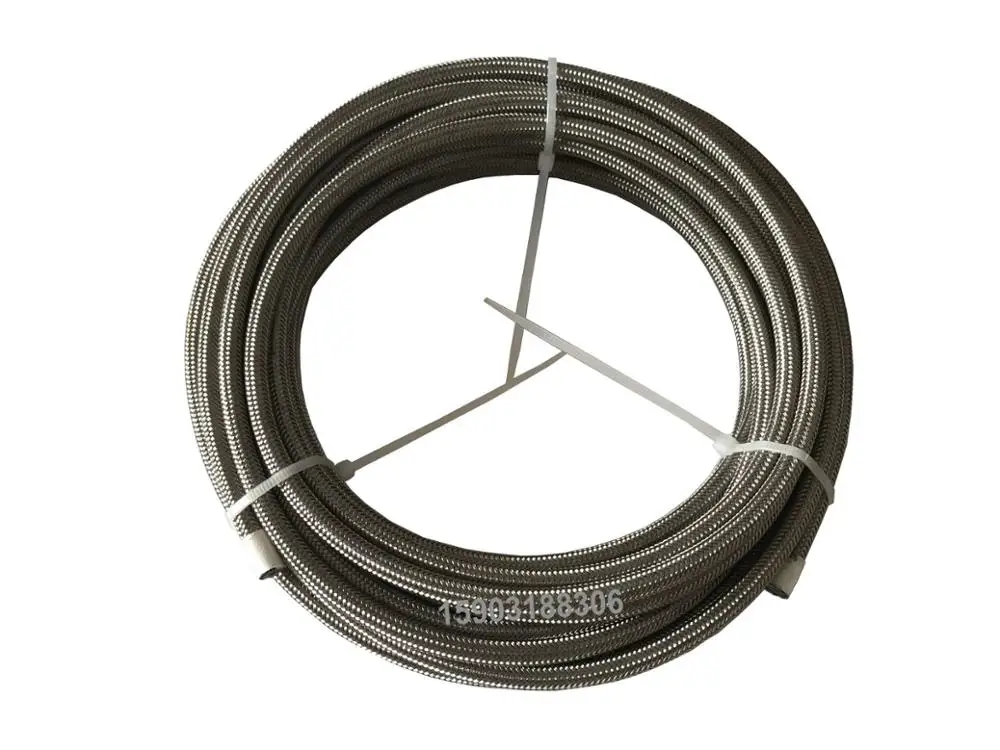 An3 3an duplo aço inoxidável trançado linha de mangueira de freio forrado ptfe motocicleta do carro linha de combustível do freio hidráulico mangueira 10 m-1