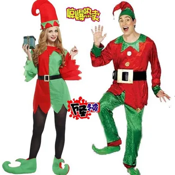 

Happy Party Christmas Show Costumecosplay Clown Costume Adult Children's Male and Female Elves Costumes