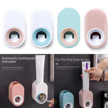 

Automatic Toothpaste Squeezer Toothpaste Holder Set Toothpaste Dispenser Wall Mount Stand Rolling Bathroom Accessories Set