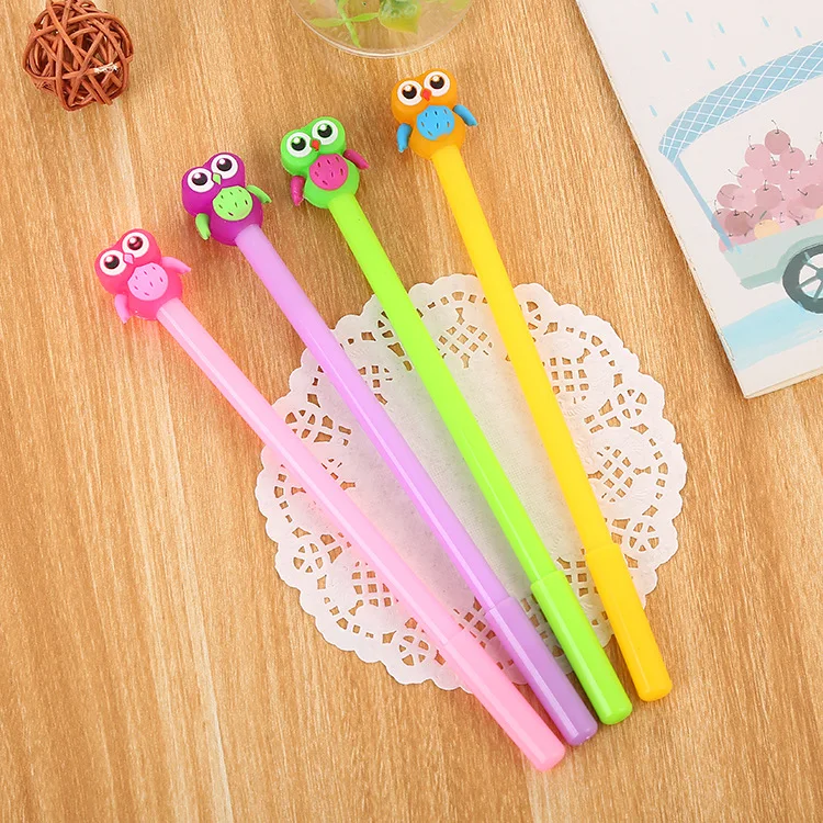 

24 pcs Cartoon jelly color silicone head gel pen cute learning stationery creative signature pen stationery materiais escolar