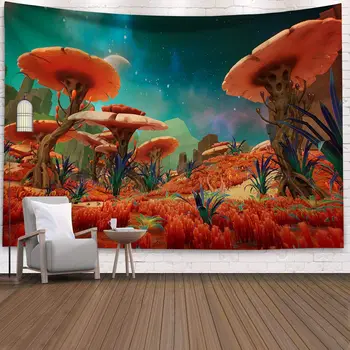 

Tapestry Wall Hanging Psychedelic Mushroom Decorative Tapestries Art Wall Carpet Farmhouse Decor Carpe