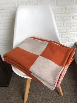 

European and American nobles luxury thick Orange 1510 g H blanket shawl scarf thick air conditioning sofa aircraft blanket shawl