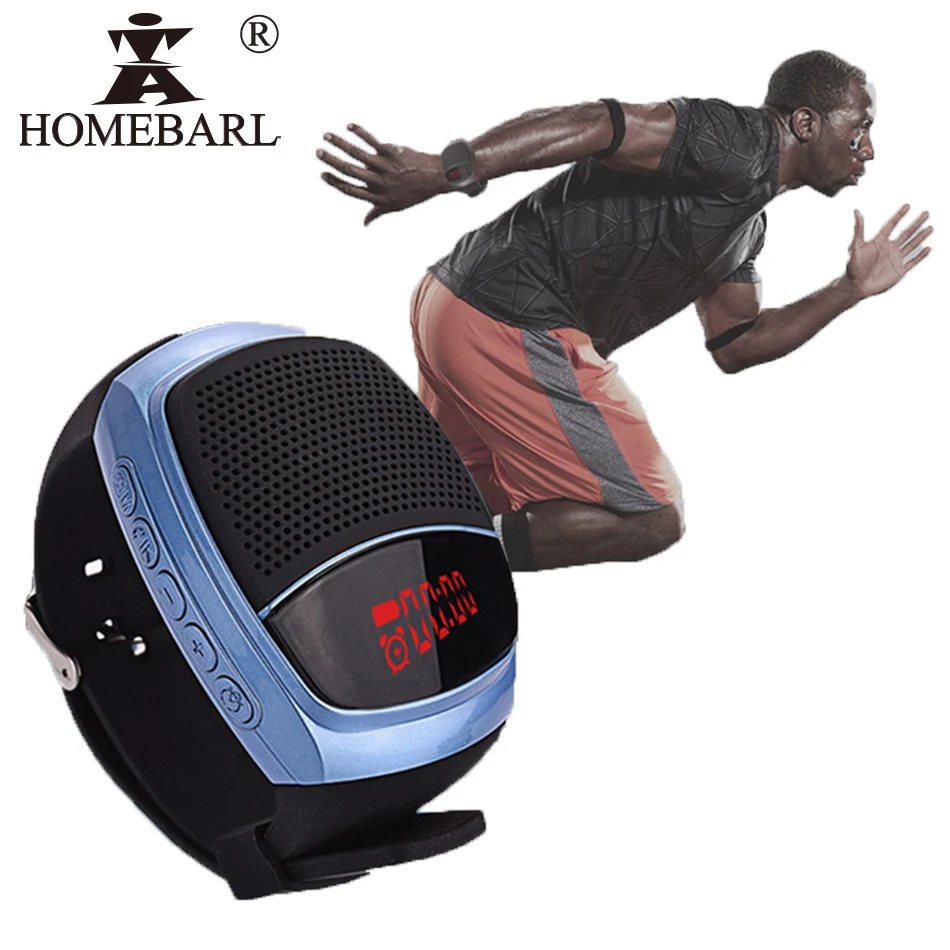 HOMEBARL B90-Reloj de muñeca para correr, altavoz con volumen alto, música deportiva, Radio FM, compatible con 8GB, 16GB, tarjeta de memoria TF, PK U6, B20, U3