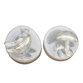 

2Pcs Handmade Mushroom Fruit Banana Pendant Resin Molds Kit Mushroom Banana Resin Casting Mold Jewelry Making Tools