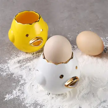 

Creative Cartoon Chicken Egg Yolk White Separator Ceramic Chick Shape Yolk Separator Protein Separation Egg Liquid Filter