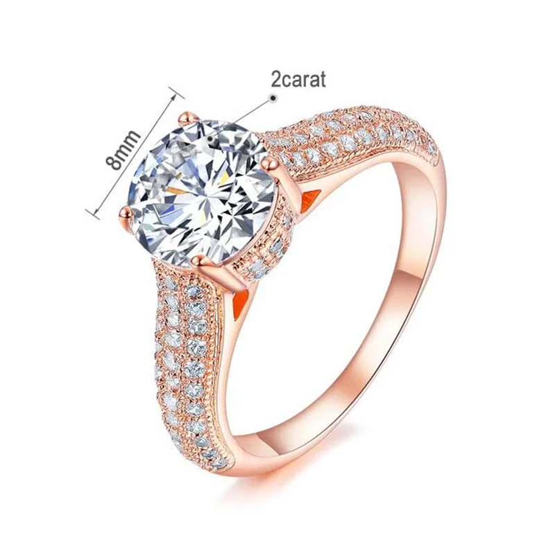 New Trendy Crystal Engagement Cubic Zirconia Wedding Band Ring for Women Ladies Finger Rings Best Gift