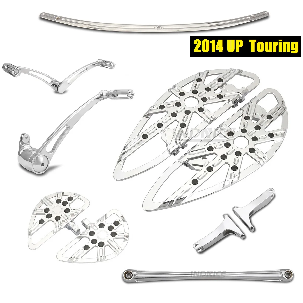 

Chrome Gauge cut Floorboards Pegs Brake shift levers linkage for harley touring FLHX FLHT 2014-2021 Windshield trim