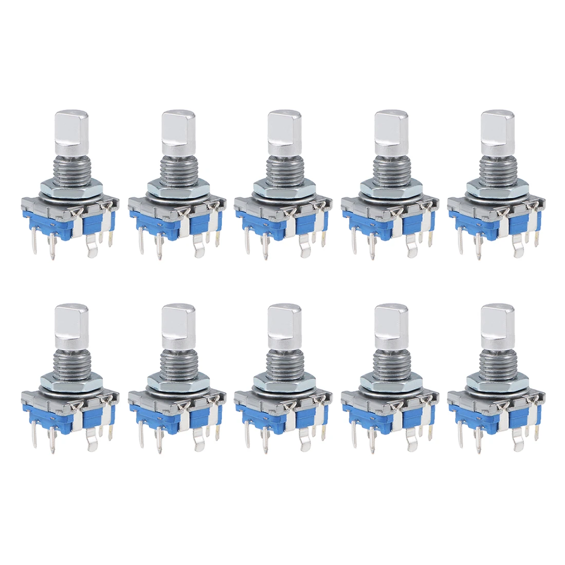 

uxcell 10 pcs 360 Degree Rotary Encoder Code Switch Digital Potentiometer EC11 7 Pins 8mm D-Shaft for Industrial Controls