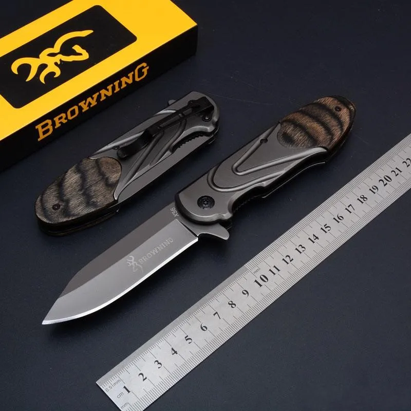 Быстрооткрывающийся тактический складной нож Browning серый титановый сталь +