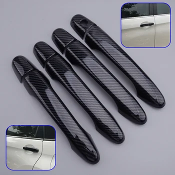 

8pcs/Kit Carbon Fiber Style Black Door Handle Cover Trim NO Smart Keyhole ABS fit for Honda CRV Civic 2012 2013 2014 2015