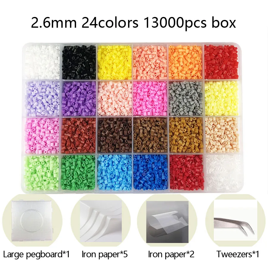 2.6mm/750pcs Box Hama Beads Mini Perler replenish colors Fuse Bead Iron  Beads for Kids Diy Puzzles High Quality Handmade Gift To