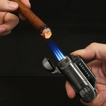 

Galiner Torch Lighter Windproof Metal Butane Gas Cigar Lighter Gas Refillable Pocket Cool Gadgats Smoking Tool