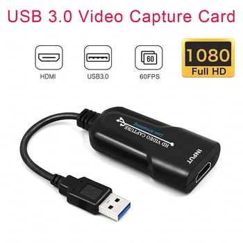 

USB 3.0 HD 1080P 60fps HDMI to USB Video Capture Card Game Recording Box for Computer Youtube OBS Etc. Live Streaming Broadcast