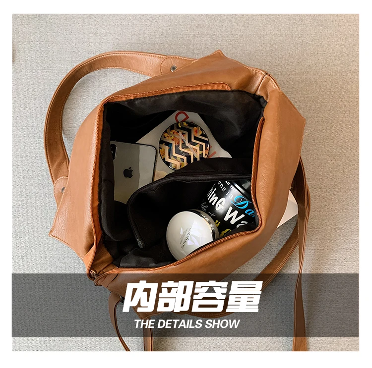 big handbag fashionable Single shoulder bag woman lady large capacity Soft leather all-match messenger bag