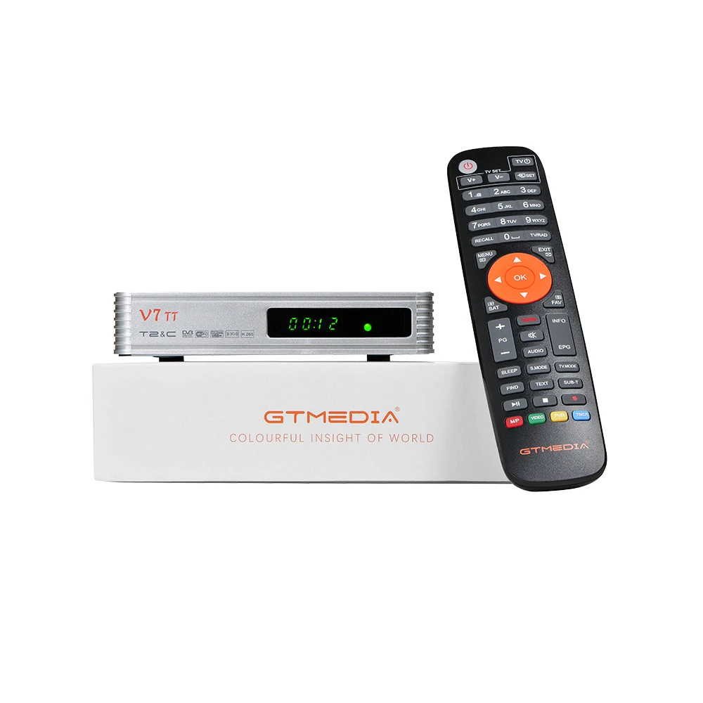 

GTMEDIA V7 TT PRO 1080P Full HD DVB-T/T2/Cable Memory 1G Bits Support H.265 YouTube and LCN Support Network Sharing