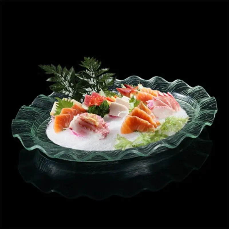 Акриловый поднос для льда sashimi, японская и Корейская кухня, суши, фруктовая тарелка, морепродукты, сашими, поднос для сухого льда, лосось, поднос для льда