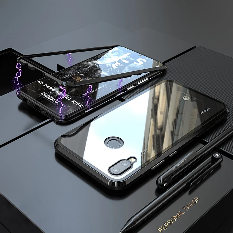 Роскошный Магнитный чехол для Huawei P20 Pro P20Lite Nova3 Nova3i магнитный стеклянный телефона