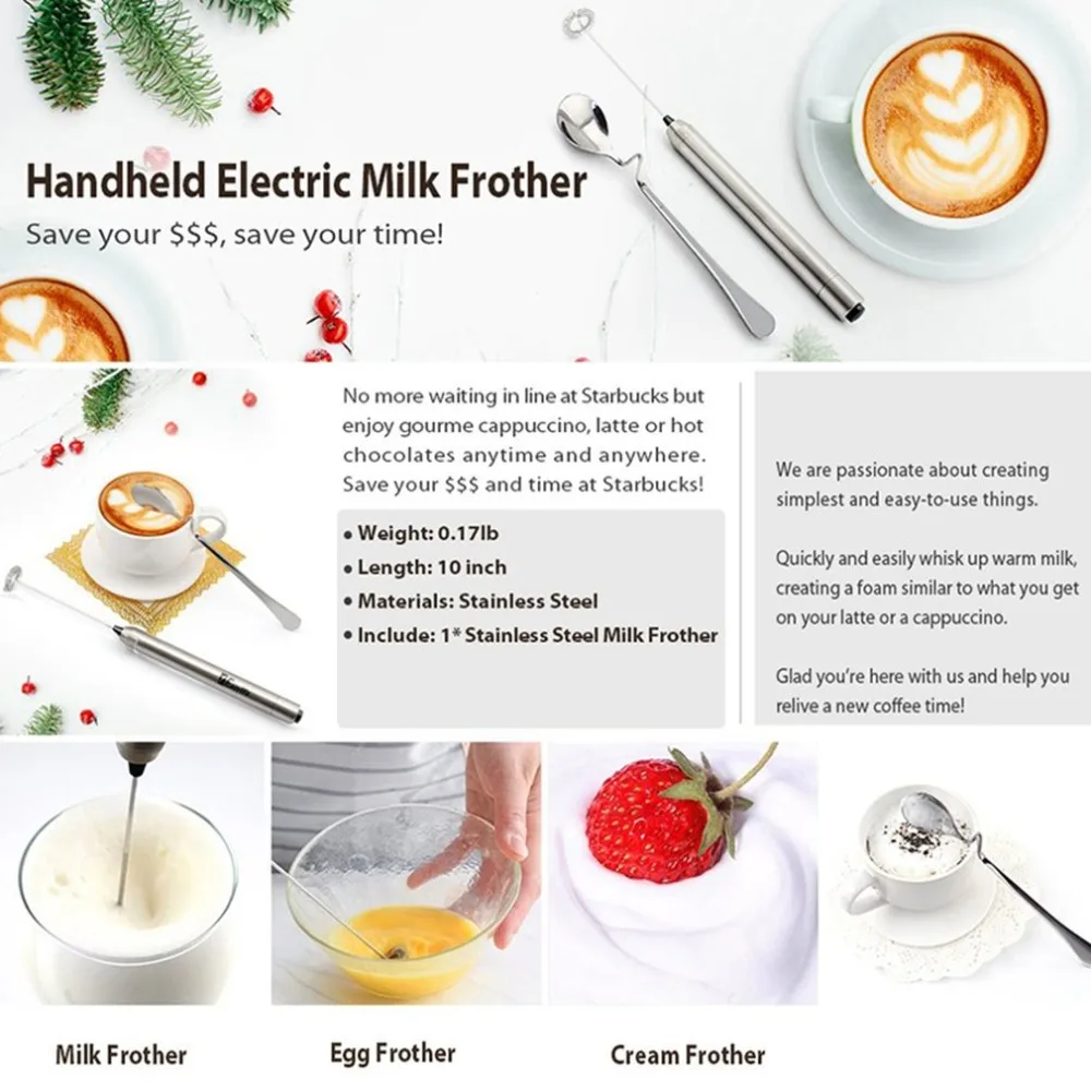 Электрический вспениватель молока автоматический ручной Пенообразователь для яиц латте капучино горячий шоколад Matcha домашняя кухня кофе инструмент
