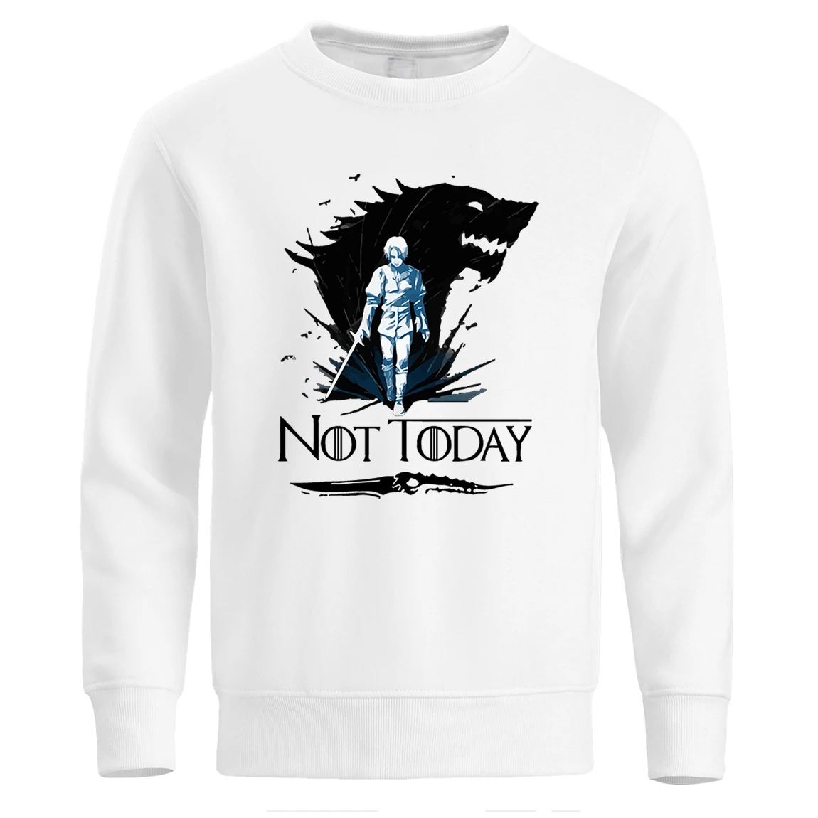 Игра престолов Айра Толстовка STARK men Wolf Not Today Толстовка уличная зимняя флисовая толстовка с круглым вырезом