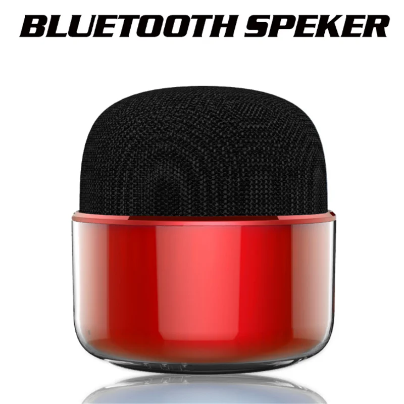 Мини беспроводной Bluetooth динамик s круговой ткани портативный микрофон Форма Сабвуфер Динамик hands-free Звонки, музыка стерео - Цвет: Красный