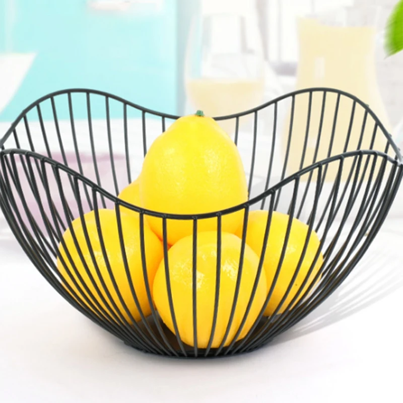 Новинка, скандинавские корзины для хранения, белые, черные металлические художественные закуски, конфета, корзина для фруктов, для гостиной, настольная, кухонная, органайзер, корзина