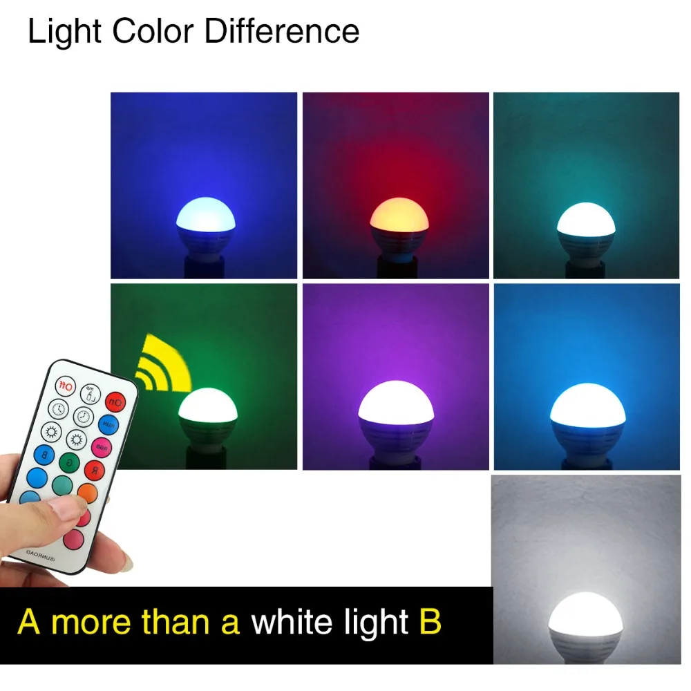 85-265V E27 E14 7W светодиодный ночной Светильник изменяемый цвет RGB лампа+ ИК-пульт дистанционного управления Рождественский светильник атмосферный Декор