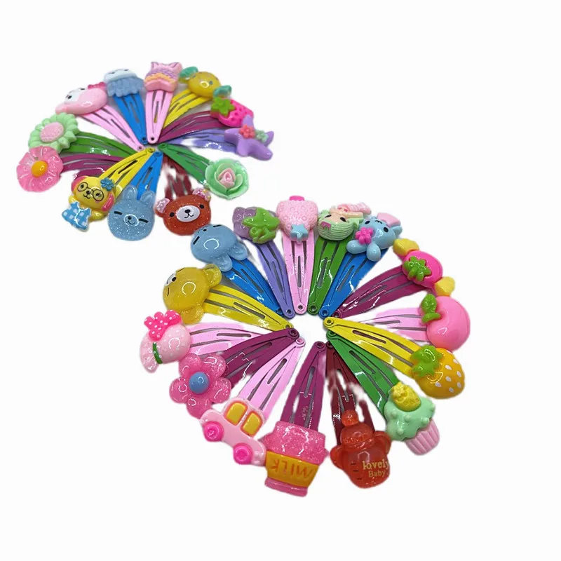 

20Pcs/Lot Fashion Children Hairpin Acrylic Barrette BB Clip Cartoon Flower Bow Baby Hairpins Kids Hairgrip Girl Hair Accessories