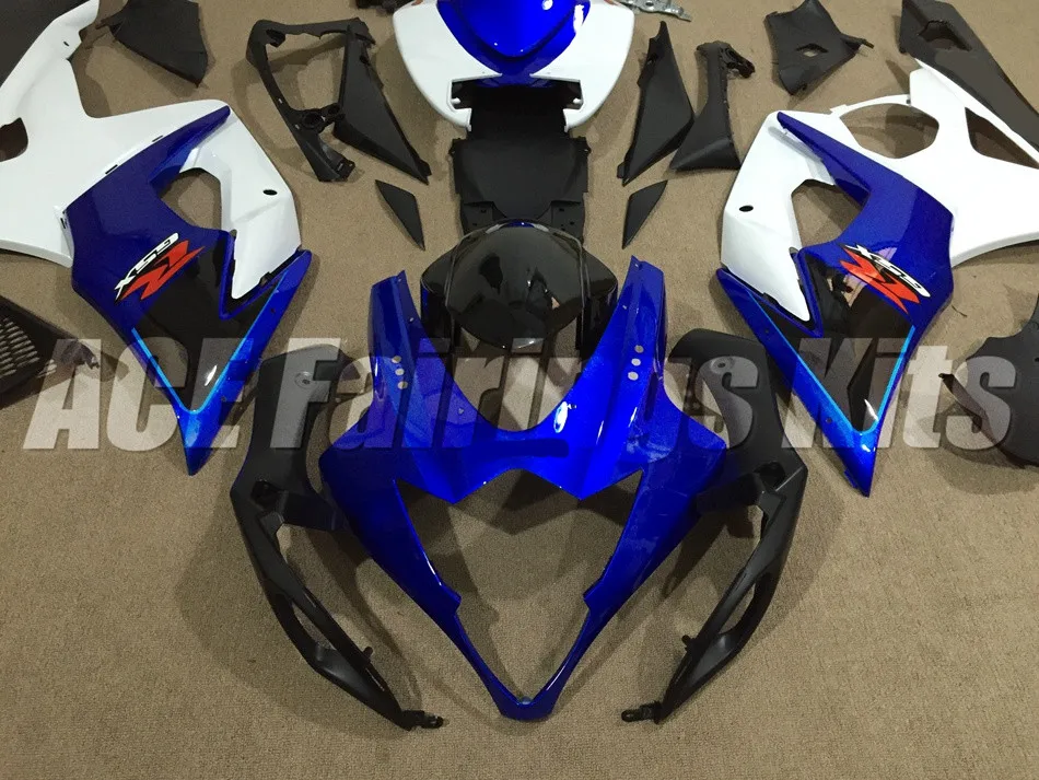 Мотоциклы полные Обтекатели подходят для Suzuki GSXR1000 K5 2005 2006 GSXR-1000 05 06 ABS пластик инъекции хороший белый синий