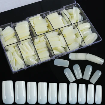 

500pcs False Nail Tips Artificial Fake Nails Square/Coffin/Stiletto UV Gel Acrylic Nail Art Display Practice Manicure Tip TR1625