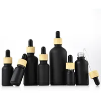 Flcopropriété compte-gouttes en verre noir conviviale ré, 5/10/15/20/30/50/100ml, pour tous les jours, pour aromathérapie aux huiles essentielles, vente en gros 5