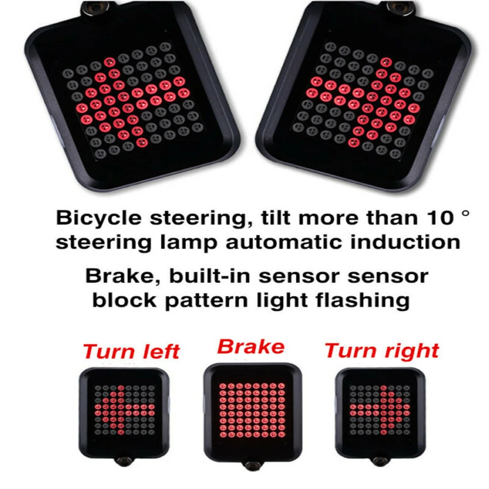 Велосипед задний светильник автоматический указатель поворота перерыв светильник USB Перезаряжаемые MTB велосипед Велоспорт безопасности Предупреждение сигнал поворота