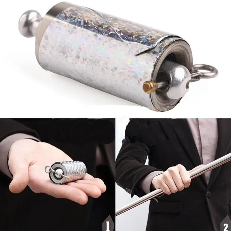 

1.1m Magic Props Stick Retractable Stick Magic Wand Silk Scarf Stick Silver Stainless Steel Extendable Wand for Kids Gift