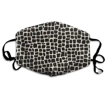 

Africa Africa Giraffe Print Black Washable Reusable Mask, Cotton Anti Dust Half Face Mouth Mask For Kids Teens Men Women With