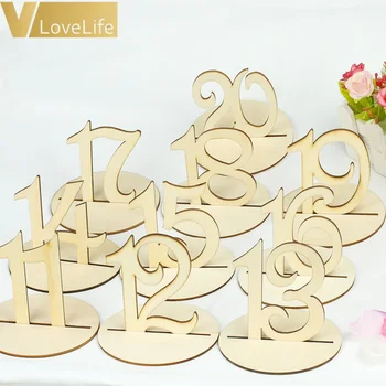 

1-10/11-20 10pcs/lot Fashion Wooden Digital Seat Card Table Numbers Round Base Wedding Party Figure Card Digital Seat Supplies