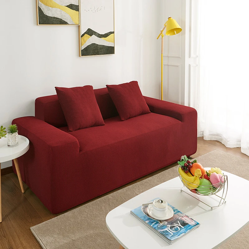 Эластичный чехол для дивана для гостиной водонепроницаемый чехол для дивана сплошной цвет флисовый Противоскользящий секционный l-образный чехол для дивана - Цвет: Model 3