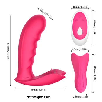 Wearable Dildo Vibrator Adult Sex Toys for Women G Spot Clitoris Stimulator Butterfly Wireless Remote Control Vibrator Panties 3
